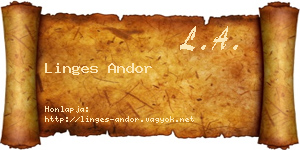 Linges Andor névjegykártya